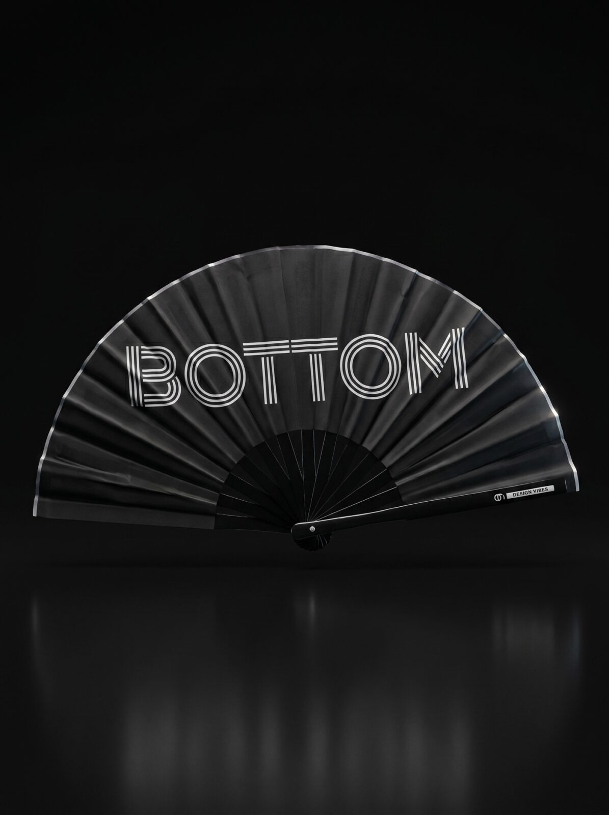 Festival Fan „BOTTOM“ v černé barvě – CSD & Rave doplněk