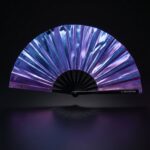 Festival Fan holografický modrofialový metalický doplněk – Rave doplněk – Zobrazení 1