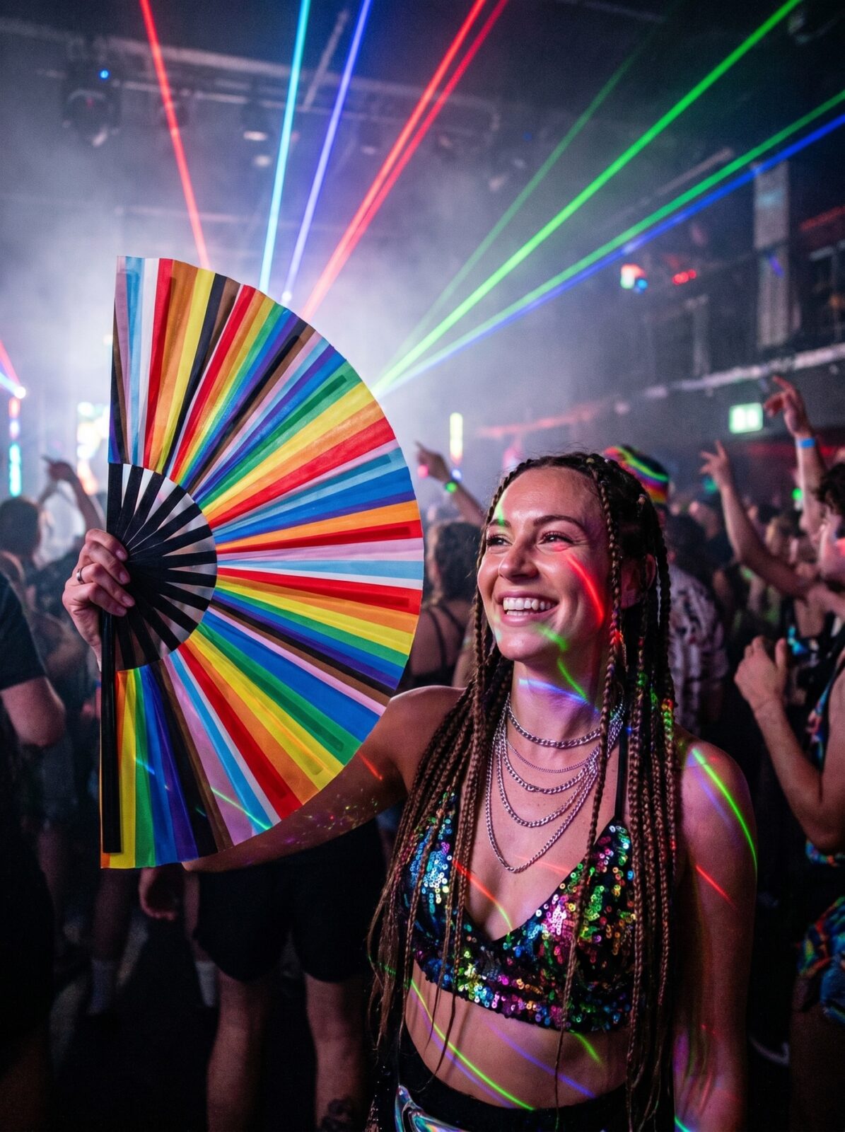 Festival-Fächer Pride Regenbogen-Streifen, CSD & Pride Accessoire, Zobrazení 2