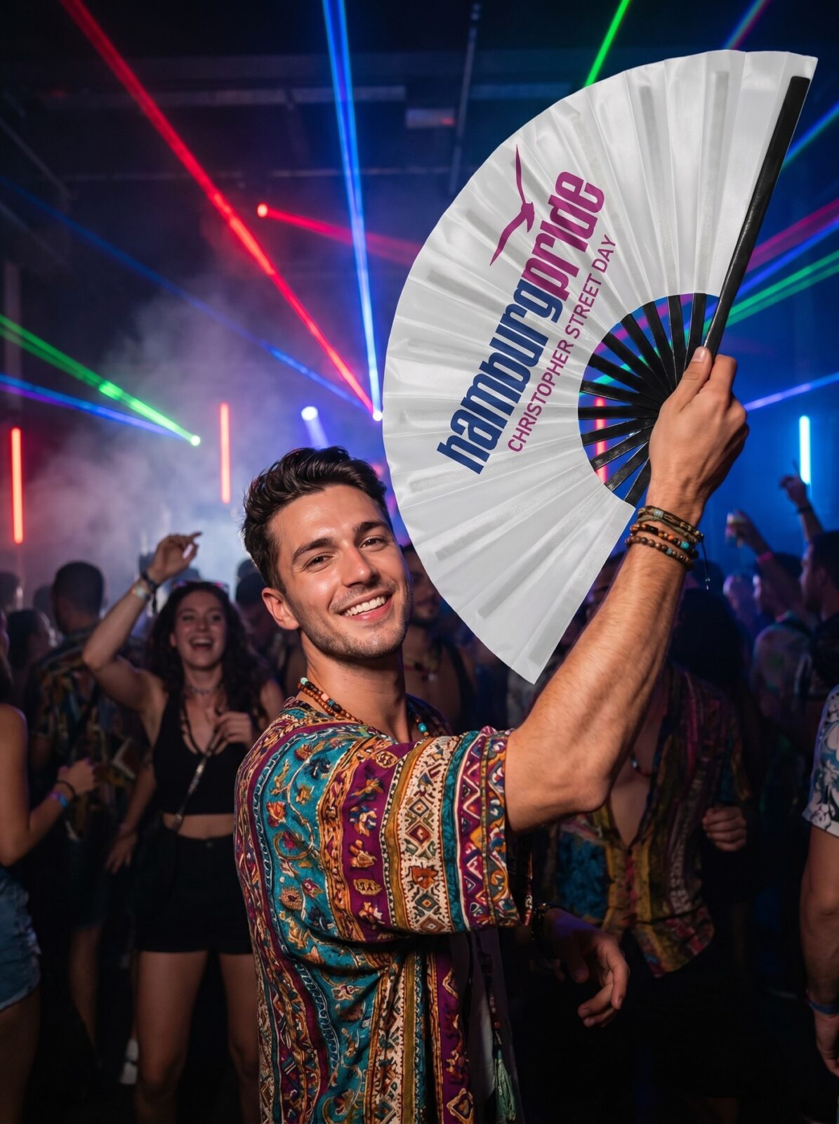 Festival-Fächer Hamburg Pride CSD in Weiß, Logo-Edition, Zobrazení 2