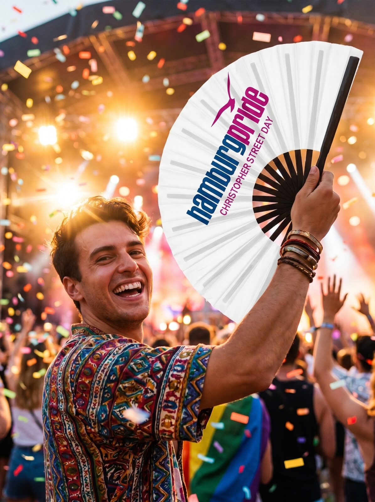 Festival-Fächer Hamburg Pride CSD in Weiß, Logo-Edition, Zobrazení 4