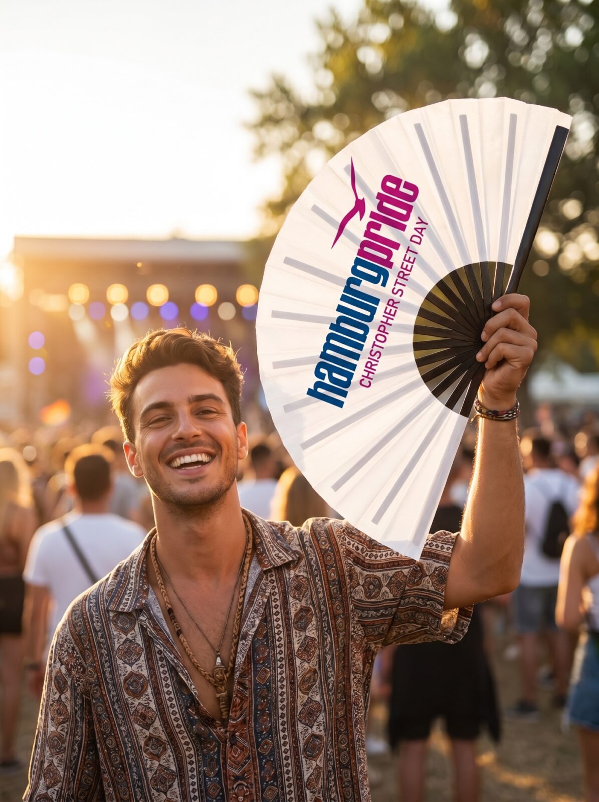 Festival-Fächer Hamburg Pride CSD in Weiß, Logo-Edition, Zobrazení 3