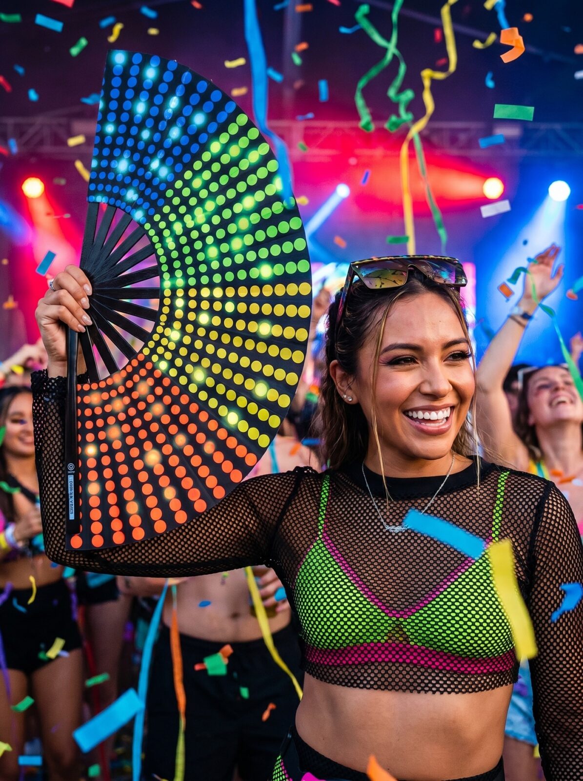 Festival Fan černý s duhou – Rave & CSD – Zobrazení 4