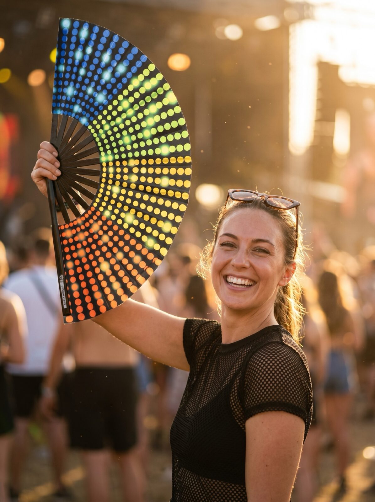 Festival Fan černý s duhou – Rave & CSD – Zobrazení 3
