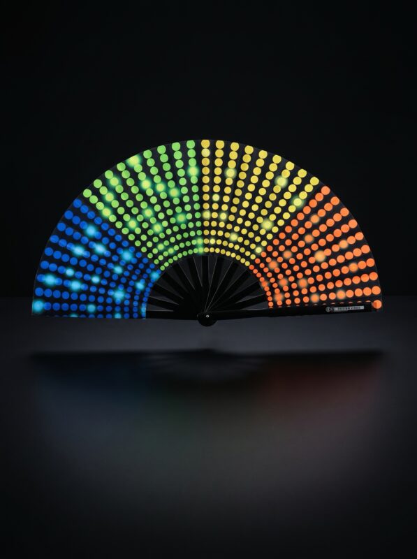 Festival Fan černý s duhou - Rave & CSD