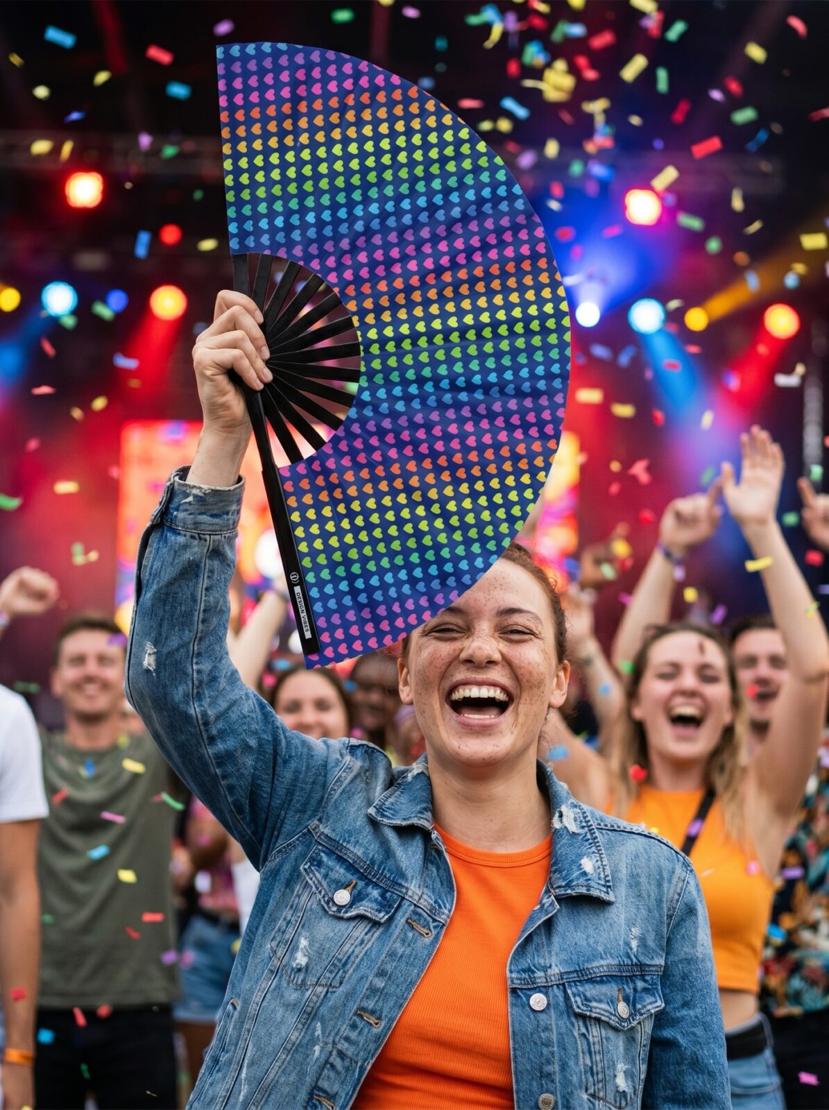 Festival Fan tmavě modrý s duhou – CSD & Pride – Zobrazení 4
