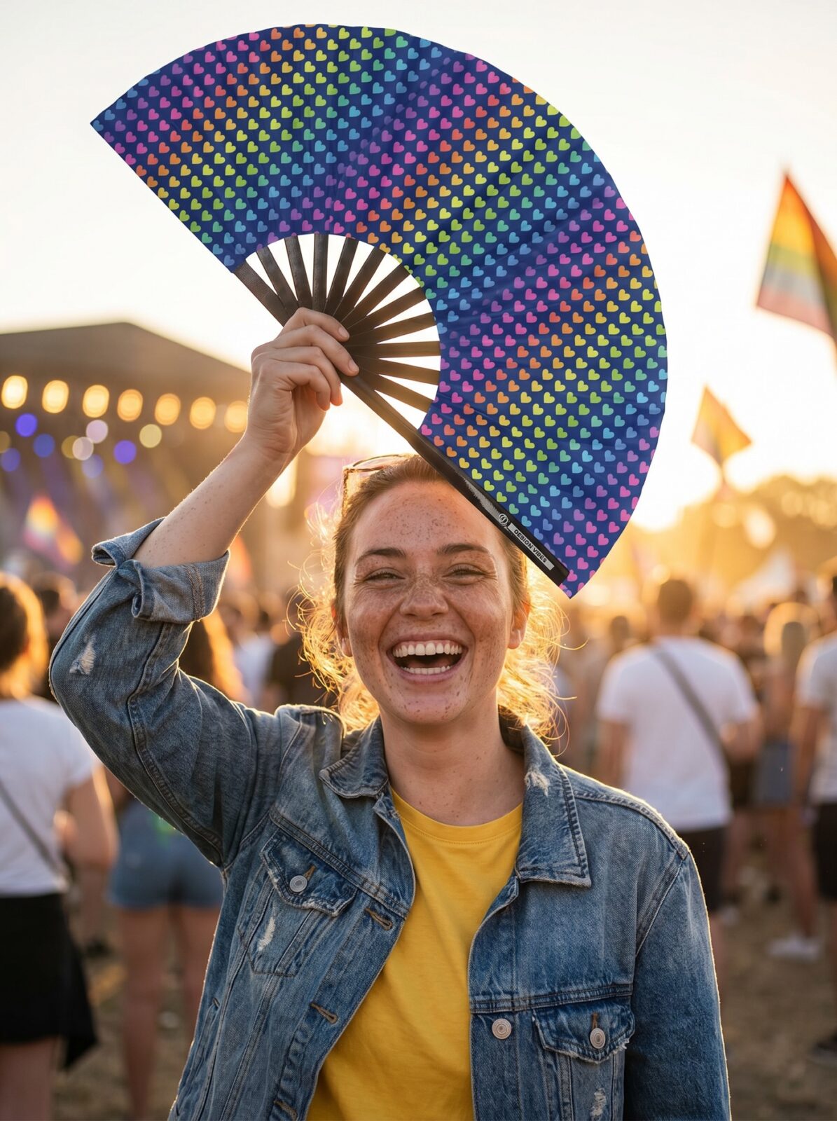 Festival Fan tmavě modrý s duhou – CSD & Pride – Zobrazení 3