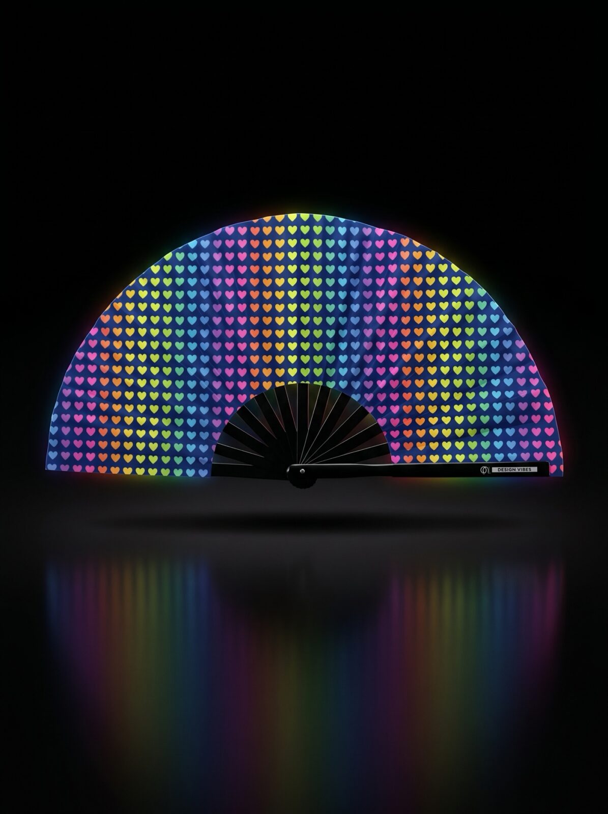Festival Fan tmavě modrý s duhou – CSD & Pride