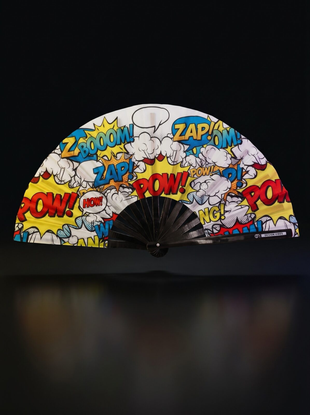 Festival Fan „ZAP BOOM POW“ žlutý komiks – Rave & Party