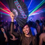 Festival Fan „Techno“ Black Teal-Pink – Techno & Rave – Zobrazení 2