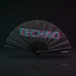 Festival Fan „Techno“ Black Teal-Pink – Techno & Rave – Zobrazení 1