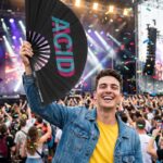 Festival Fan „ACID“ black teal-pink – Techno & Rave doplněk – Zobrazení 4