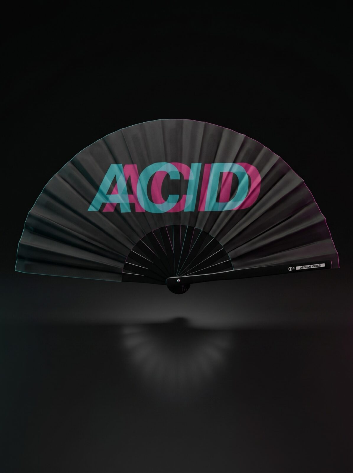 Festival Fan „ACID“ black teal-pink – Techno & Rave doplněk
