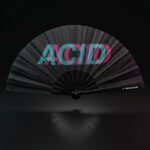 Festival Fan „ACID“ black teal-pink – Techno & Rave doplněk – Zobrazení 1