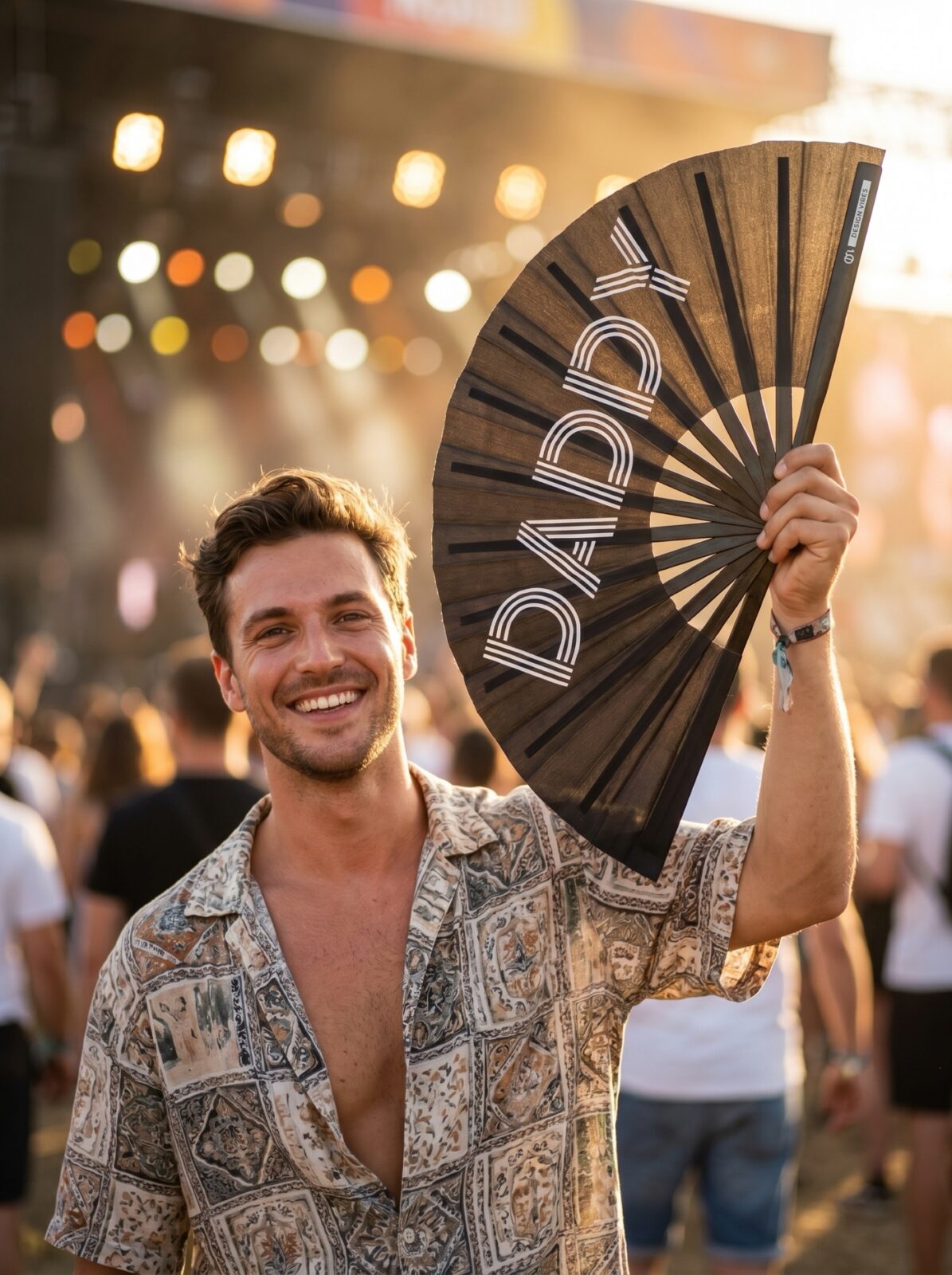 Festival Fan „DADDY“ v černé barvě – Rave & Pride doplněk – Zobrazení 3