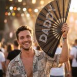 Festival Fan „DADDY“ v černé barvě – Rave & Pride doplněk – Zobrazení 3