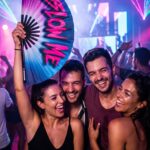 Festival Fan „BLOW ME“ ve fialovo-modré barvě – Rave & CSD doplněk – Zobrazení 5
