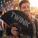 Festival Fan „TWINK“ v černé barvě – statement Rave & Pride – Zobrazení 3