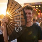 Festival Fan vějíř „VERS“ v černé barvě – statement pro Rave & CSD – Zobrazení 3