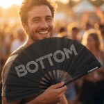 Festival Fan „BOTTOM“ v černé barvě – CSD & Rave doplněk – Zobrazení 3