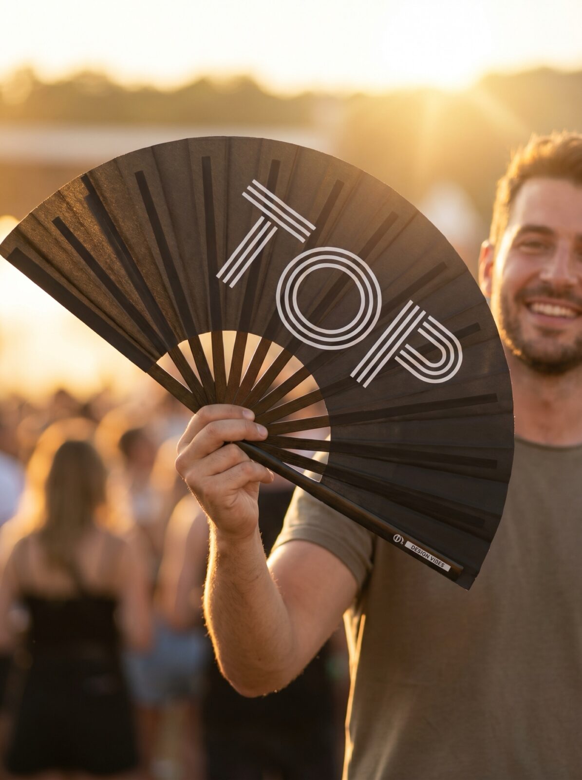 Festival Fan „TOP“ v černé barvě – statement Rave & Pride – Zobrazení 3