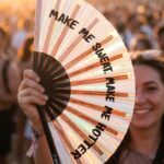 Festival Fan „MAKE ME SWEAT“ holografické růžové zlato – Rave – Zobrazení 3