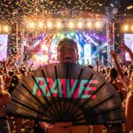 Festival Fan „RAVE“ black teal-pink – Techno & rave doplněk – Zobrazení 6