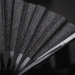 Festival Fan, černý s třpytkami, elegantní doplněk na Rave a CSD, Zobrazení 10