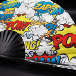 Festival Fan „ZAP BOOM POW“ žlutý, komiks, Rave a párty, Zobrazení 8