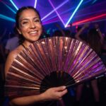 Festival Fan, holografický, průhledný, v barvě burgundské, pro festivaly a Rave, Zobrazení 2