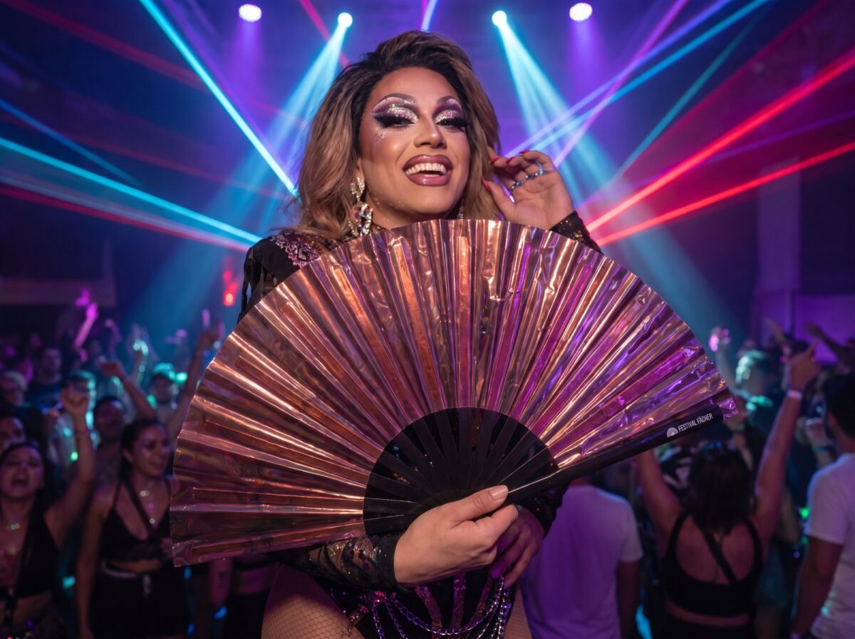 Festival Fan, holografický, průhledný, v barvě burgundské, pro festivaly a Rave, Zobrazení 5