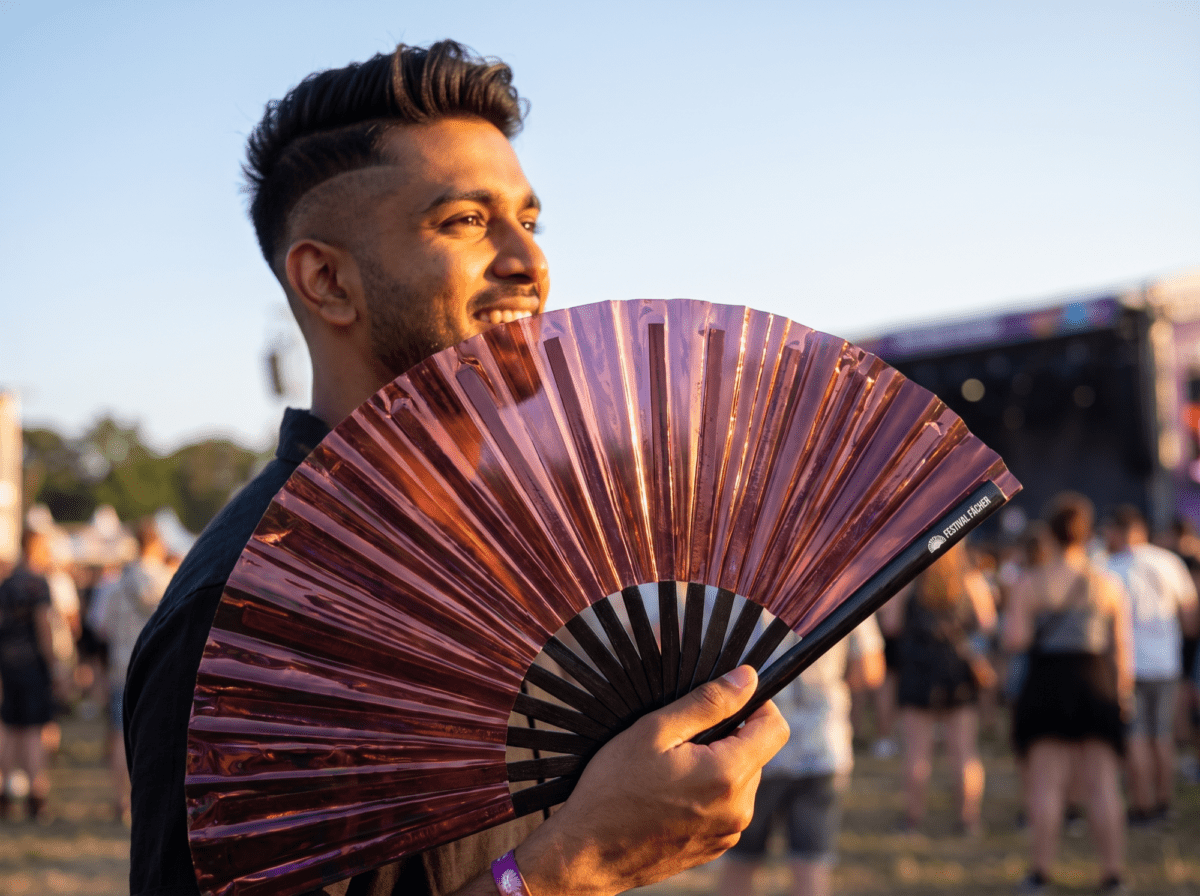 Festival Fan, holografický, průhledný, v barvě burgundské, pro festivaly a Rave, Zobrazení 3