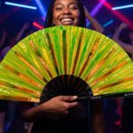 Festival Fan, holografický, průhledný, neonzelený, pro Rave a Techno, Zobrazení 2