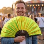 Festival Fan, holografický, průhledný, neonzelený, pro Rave a Techno, Zobrazení 3