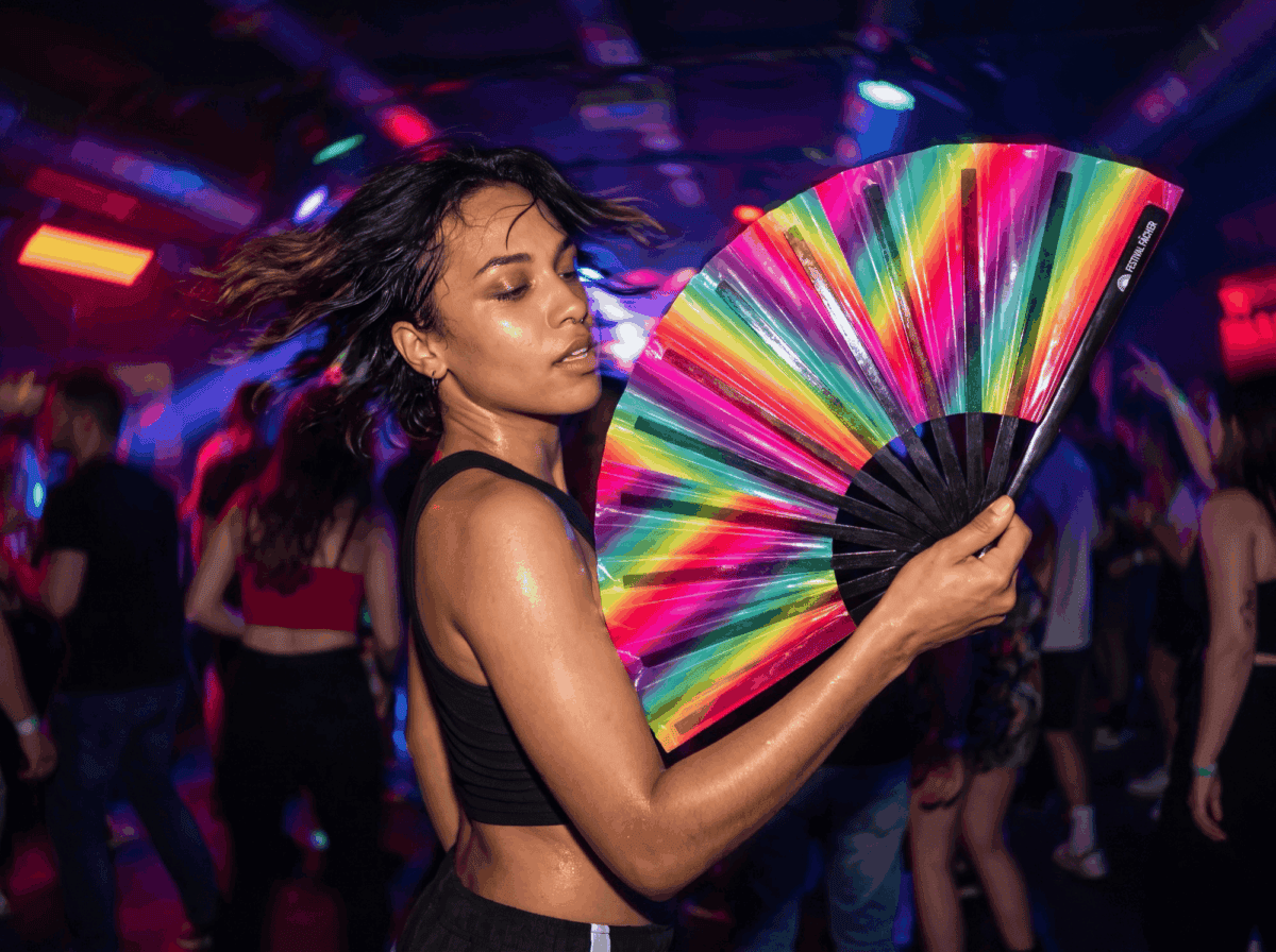 Festival Fan, průhledný s duhovými pruhy pro CSD a Pride, Zobrazení 2