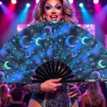 Festival Fan „Měsíc a hvězdy“ v noční modré barvě pro festivaly a styl boho, Zobrazení 5