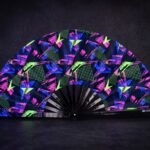 Festival Fan „Neonová geometrie, černý“ pro Techno a Rave, Zobrazení 5