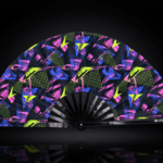 Festival Fan „Neonová geometrie, černý“ pro Techno a Rave, Zobrazení 1