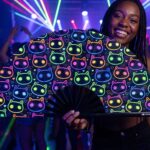 Festival Fans s neonovými kočkami, černé, pro Rave a festivaly, Zobrazení 2