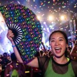 Festival Fans s neonovými kočkami, černé, pro Rave a festivaly, Zobrazení 4