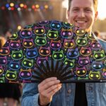 Festival Fans s neonovými kočkami, černé, pro Rave a festivaly, Zobrazení 3