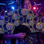 Festival Fan s neonovými kruhy v černé barvě pro Techno a Rave, Zobrazení 2