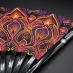 Festival Fan s neonovým vzorem, černý, pro psytrance a goa, Zobrazení 5