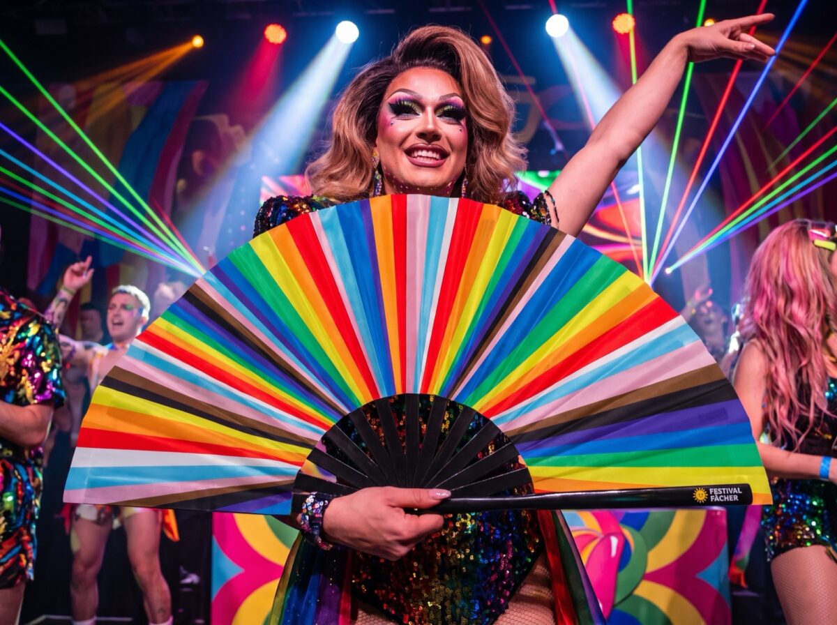 Festival-Fächer Pride Regenbogen-Streifen, CSD & Pride Accessoire, Zobrazení 5