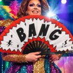 Festival Fan „BANG“ s komiksovým motivem v červené a bílé barvě, doplněk na Rave a párty, Zobrazení 5