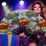 Festival Fan „ZAP BOOM POW“ žlutý, komiks, Rave a párty, Zobrazení 5