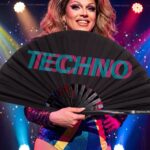 Festival Fan „TECHNO“ černý, tyrkysovo-růžový, Techno & Rave, Zobrazení 5