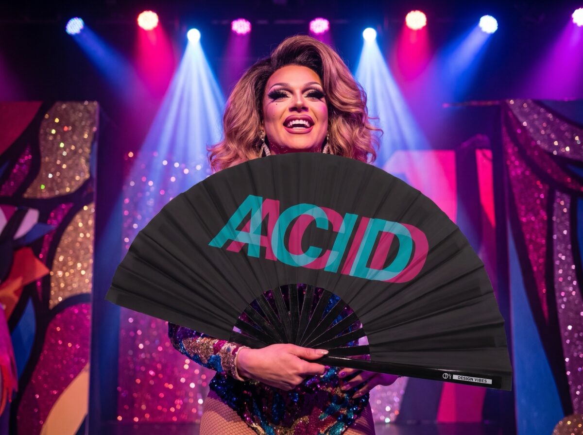 Festival Fan „ACID“ black teal-pink – Techno & Rave doplněk, Zobrazení 5