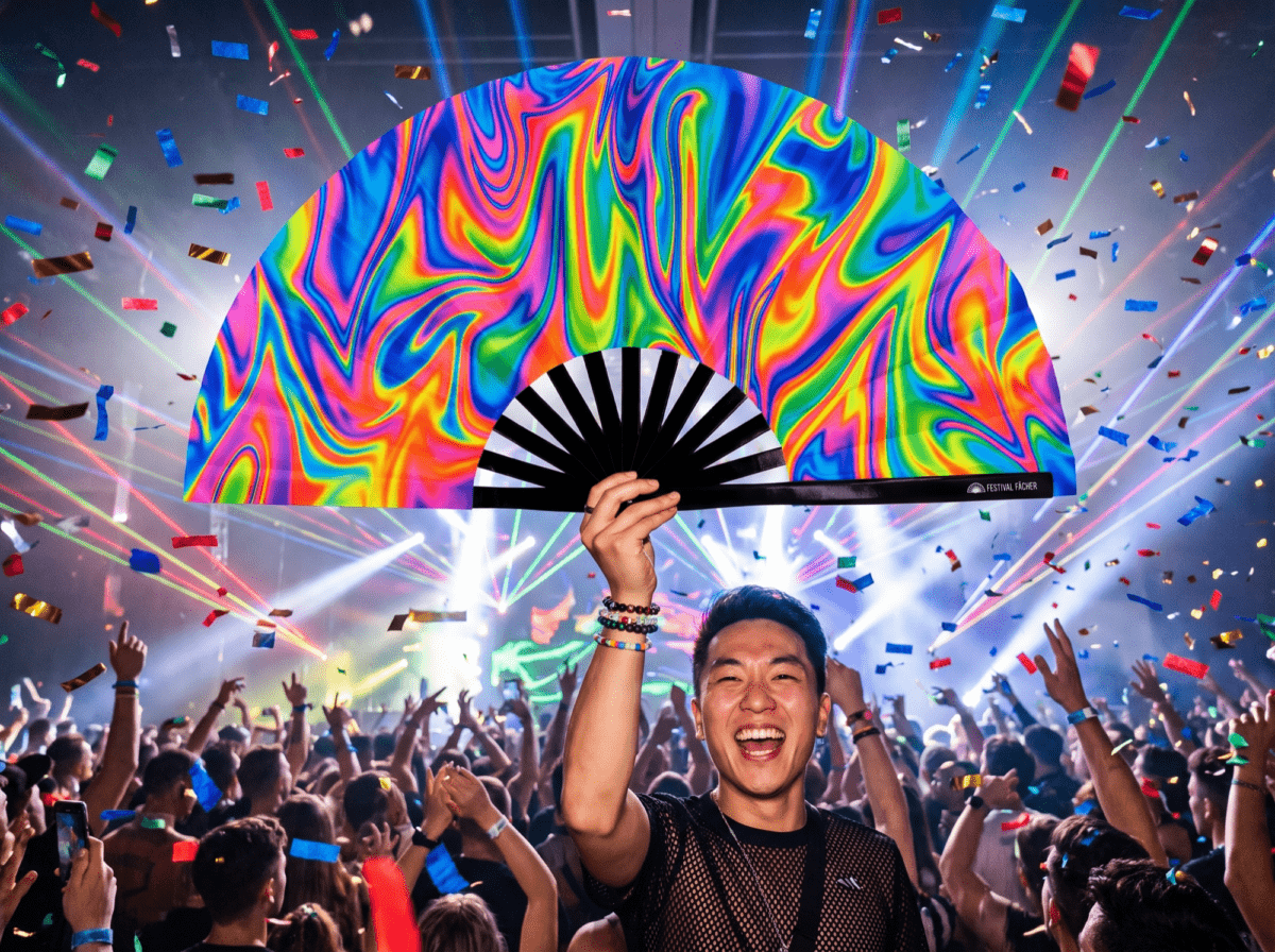 Festival Fan Psychedelic Fire, pestrobarevný pro Techno a Rave, Zobrazení 4