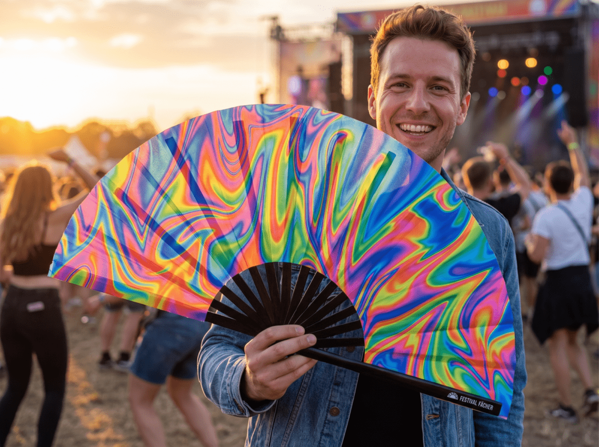 Festival Fan Psychedelic Fire, pestrobarevný pro Techno a Rave, Zobrazení 3